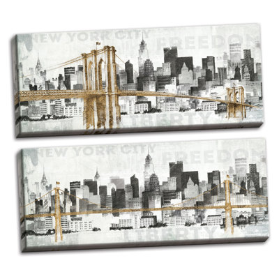 " New York Skyline I And New York Skyline II " 2 - Pieces