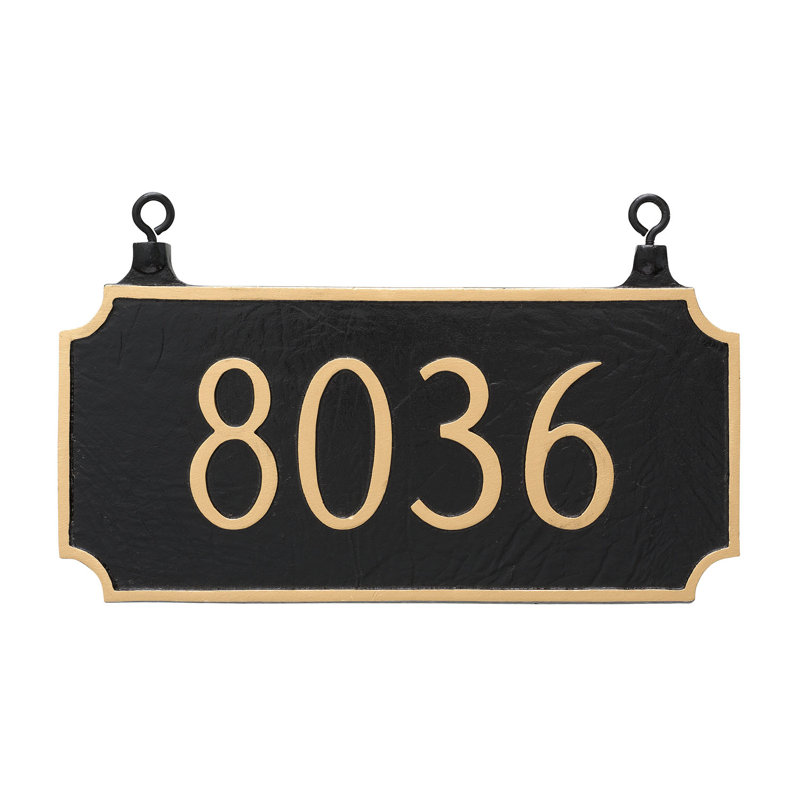 Plaque d'adresse suspendue 1 ligne Princeton, Sable / argent, Oui