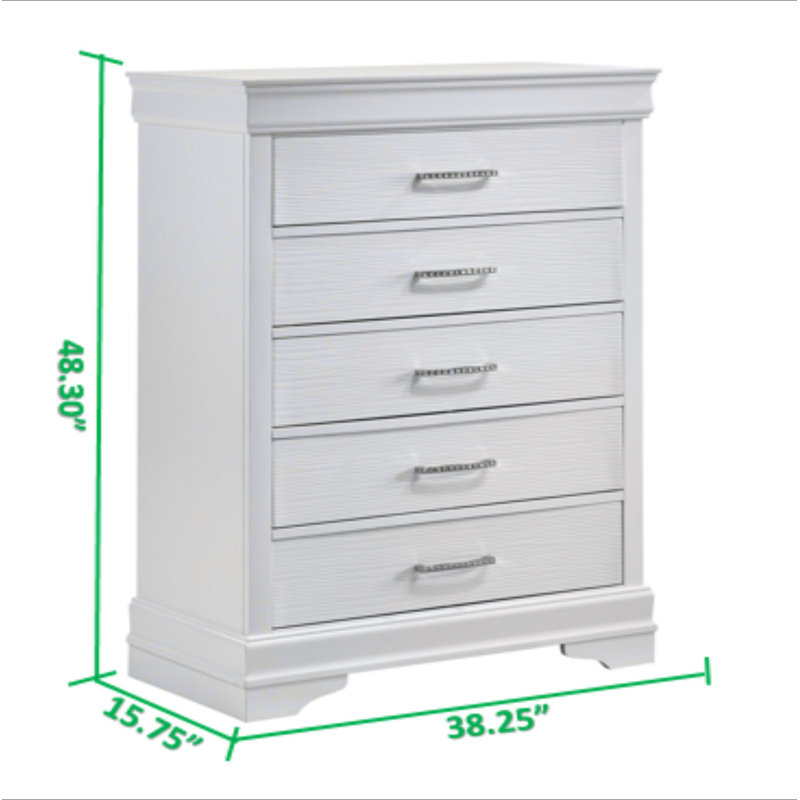 Commode moderne 5 tiroirs en bois