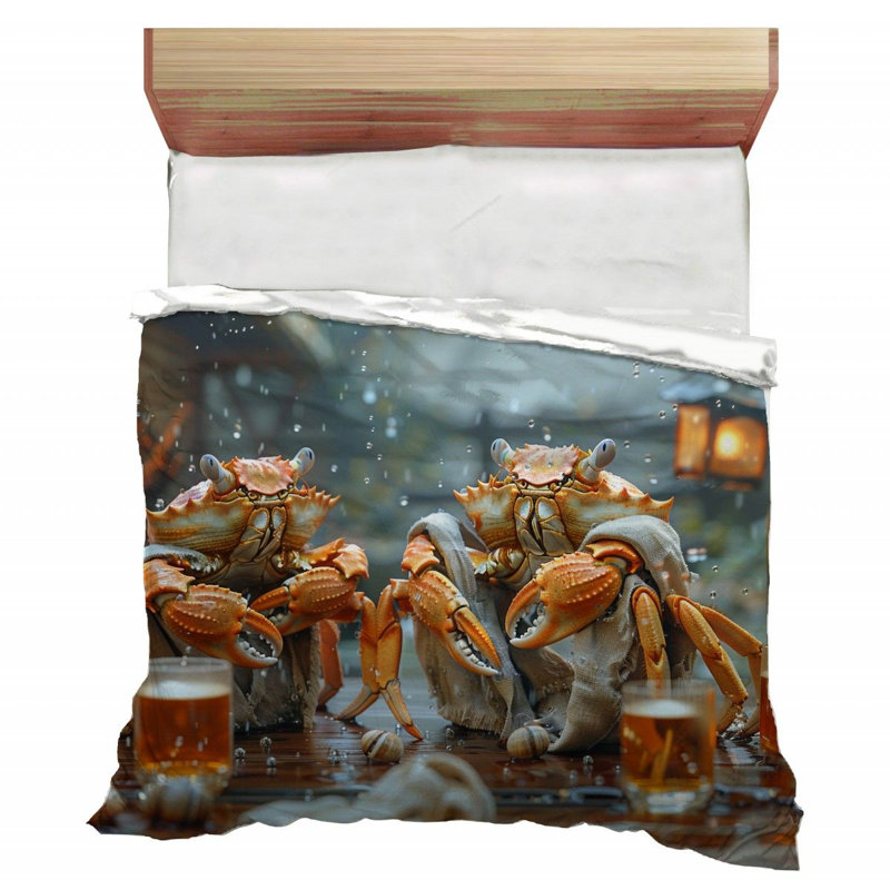 Crabs Celebration Microfiber / Polyester Comforter, King Comforter