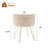 15" Velvet Round Storage Ottoman, Makeup Vanity Stool with Sturdy Legs, Foot Stool for Living Room Bedroom Entryway, Beige-621987660