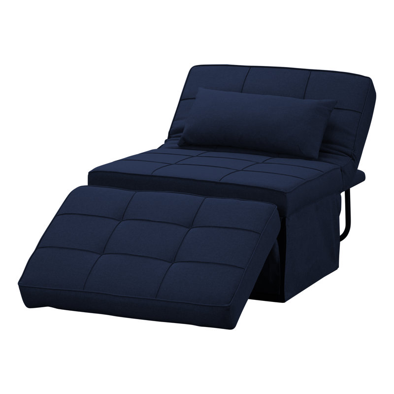 Fauteuil convertible 72 po Horwood, Mélange de coton bleu marine