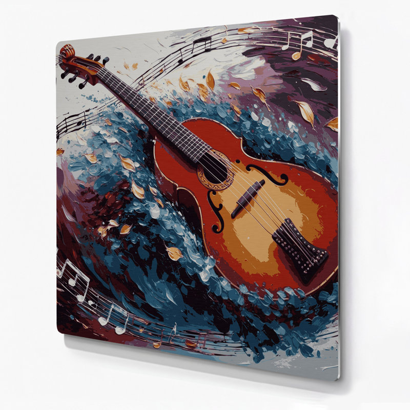 «Music Balalaika Brown», art mural en métal, 32" H x 32" W