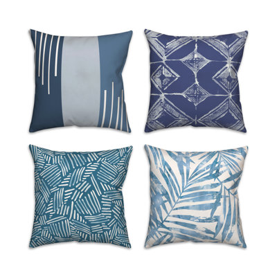 Housse de coussin Blue Palms - ensemble de 4
