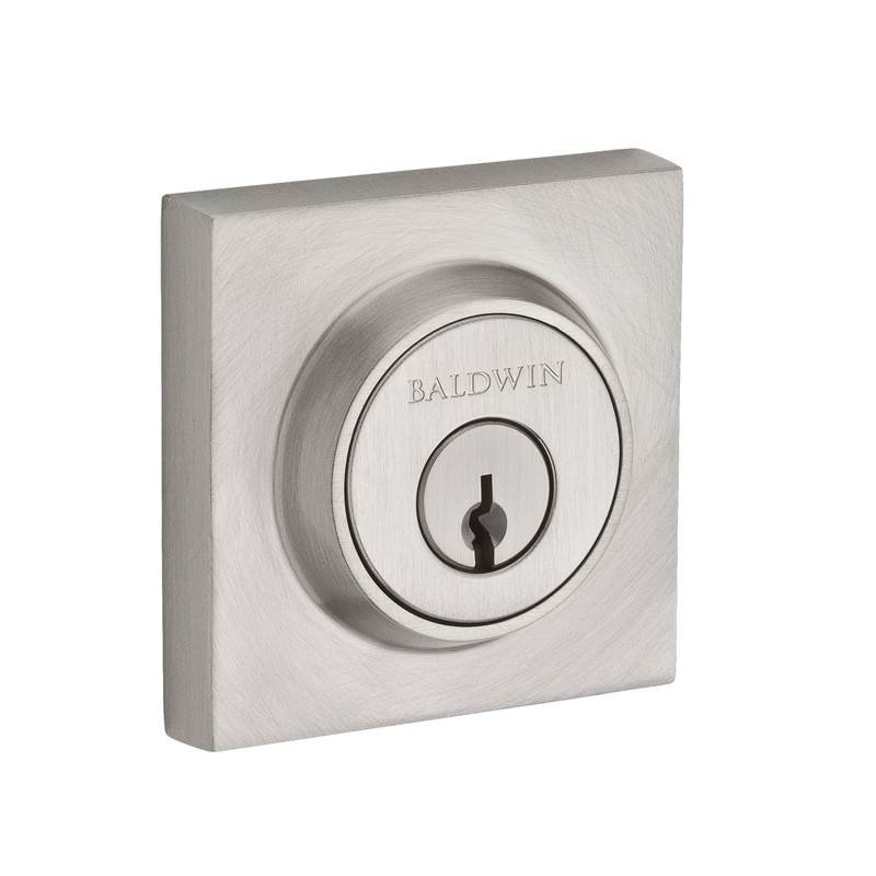 Contemporary Single Cylinder Deadbolt with Smartkey, Satin Nickel