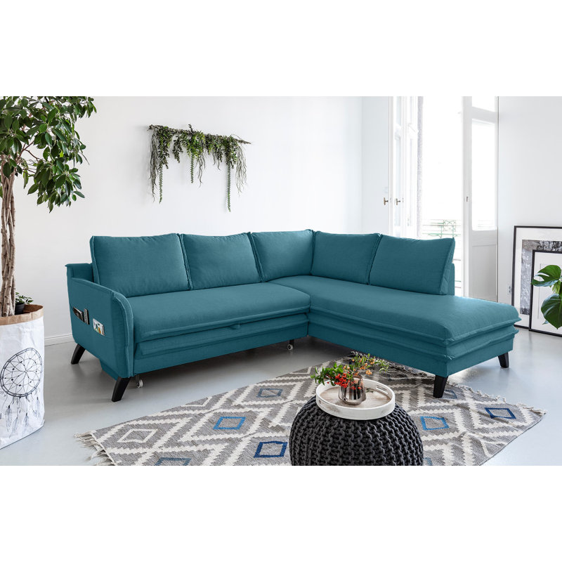 Charming Charlie Corner Sofa, Right Hand Facing, Turquoise