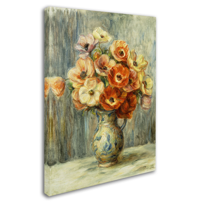 Pierre-Auguste Renoir Floral Vase Canvas Art in Multicolor