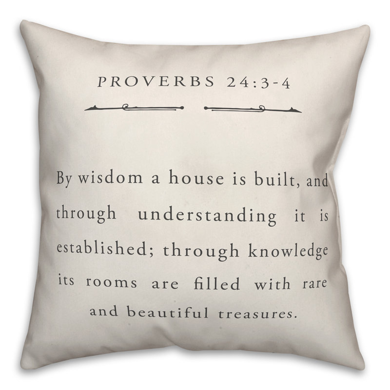 Proverbs 24 Square Pillow Cover & Insert