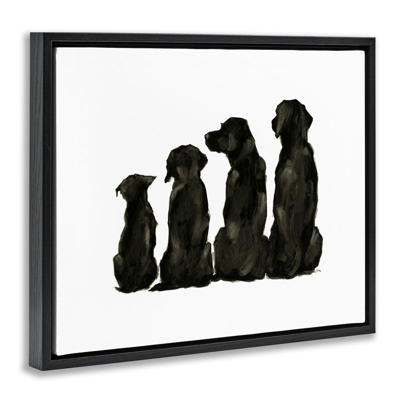 Silhouette de famille, H 17 po x l 21 po, Noir