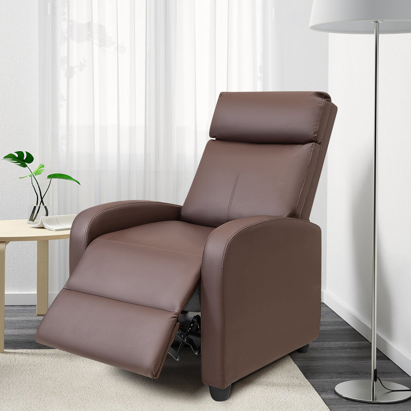 Faux Leather Massage Chair Home Theater Seat with Massage Function, Brown