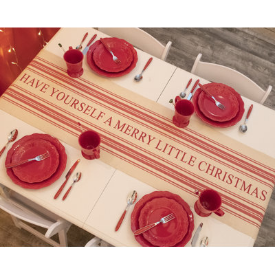 Chemin de table Peppermint Mocha Merry Christmas