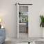 Porte de grange pliante à panneaux en panneau de fibres à densité moyenne avec ensemble de quincaillerie d'installation-86499648-86499647