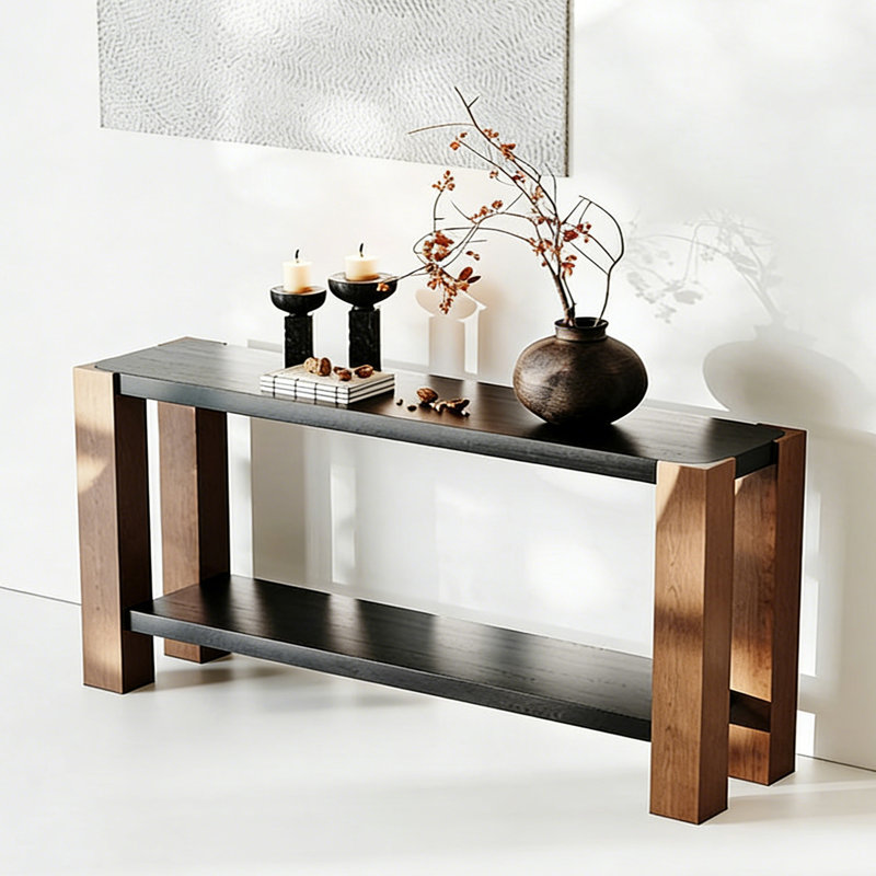 Console rétro minimaliste, H 29,53 po x l 78,74 po x P 13,78 po