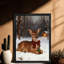 Art mural rétro noir avec renne de Noël, impressions de style rétro-1272178729