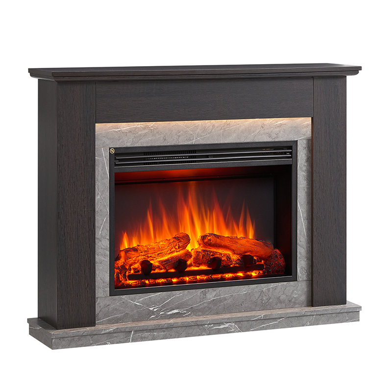 FLAMME 112cm W Electric Fire with 6824 BTU, Espresso Oak