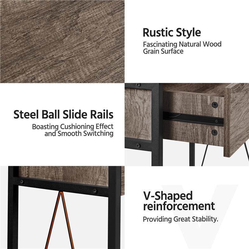 Khorma 39.5'' Console Table, Taupe Wood