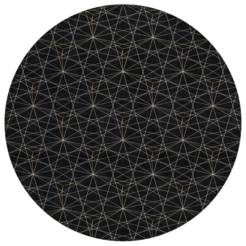 Tapis rond noir 8 po