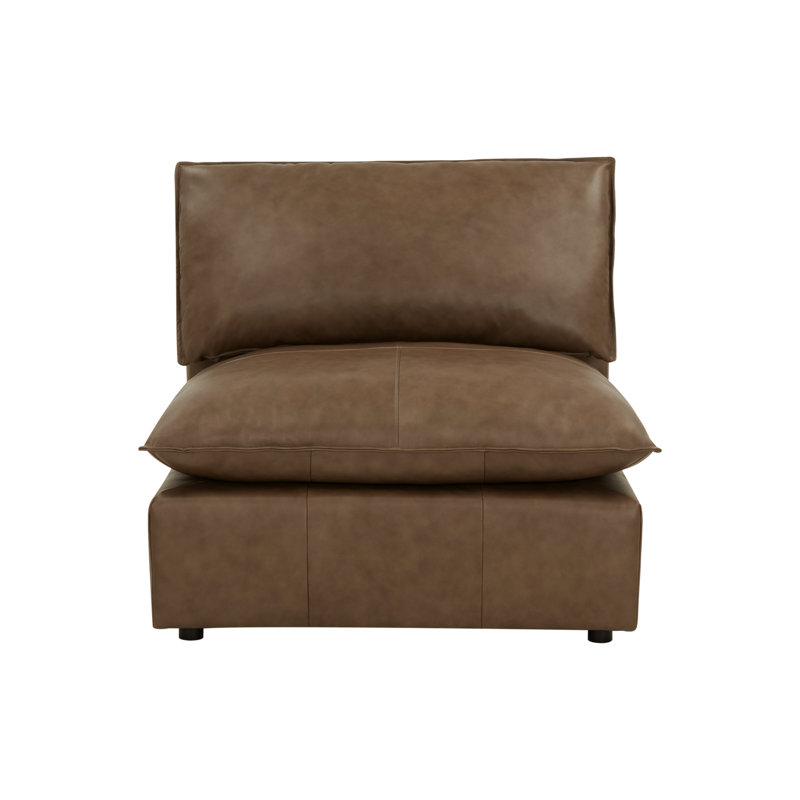 Hadleigh Brown Leather Armless Chair