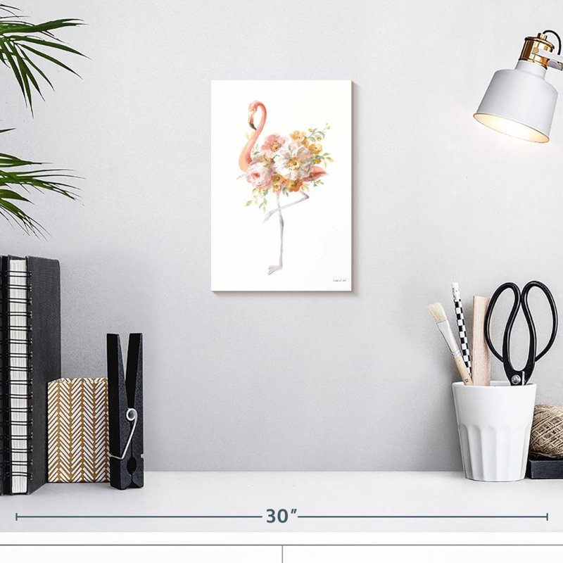 Flamant rose Brampt II, H 12 po x l 8 po