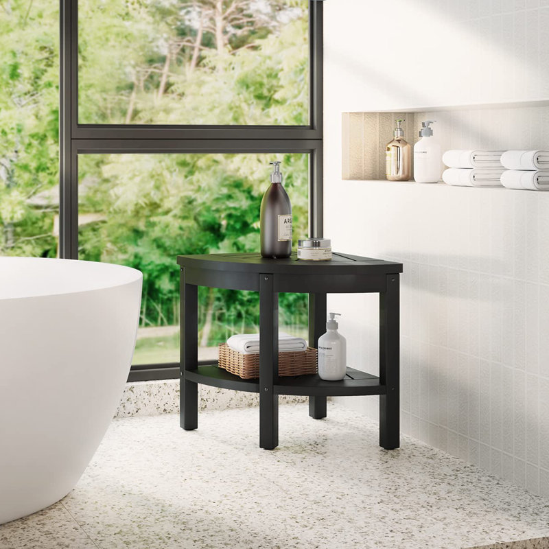 Tabouret de coin de douche, Noir