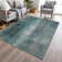 Machine Washable Indoor/Outdoor Xhevrie Teal Rug