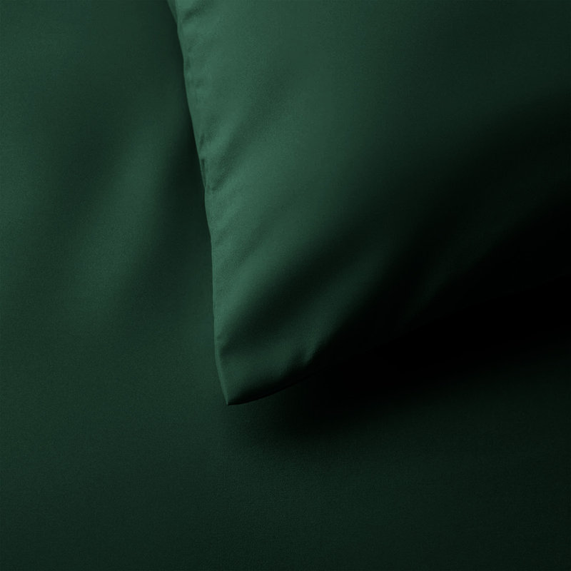 Microfiber No Pattern Duvet Cover Set with Pillowcases Included, Emerald, Double Duvet Cover + 2 Standard Pillowcases