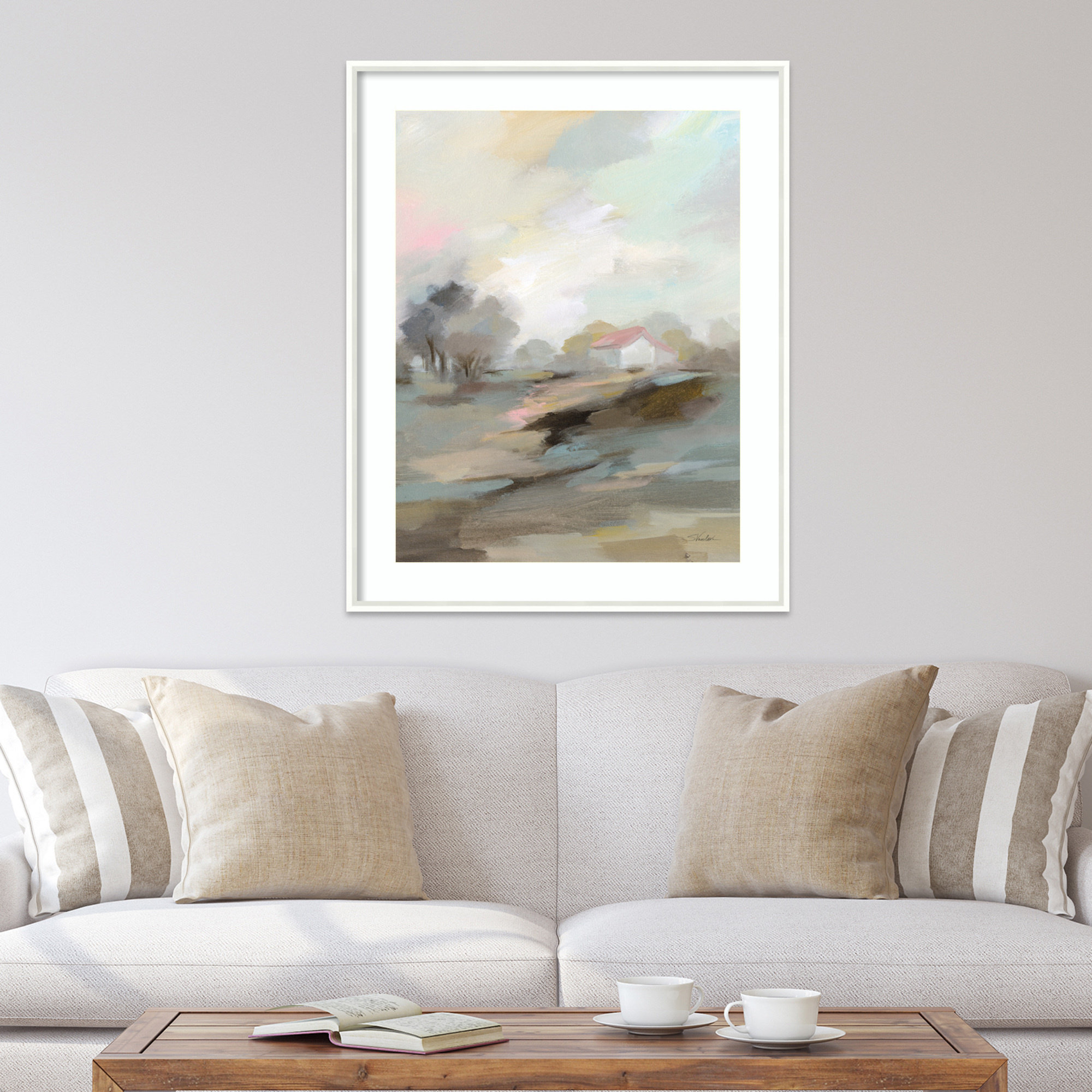 Farm In April by Silvia Vassileva, White, 11" W x 13" H