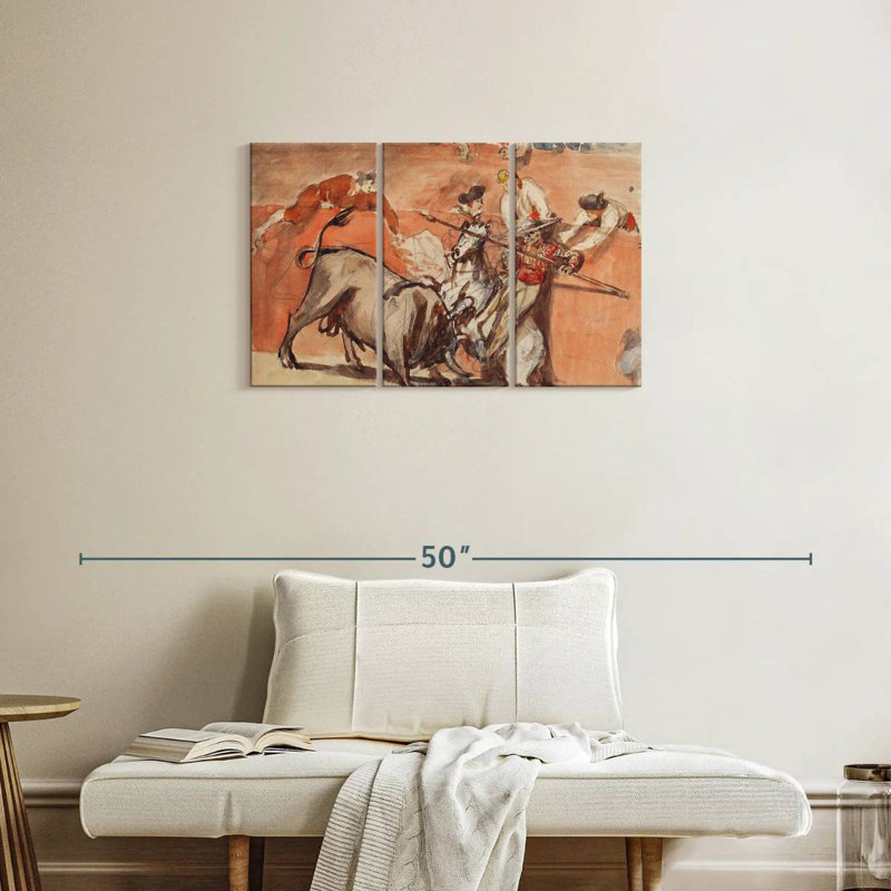 Brampt Bullfight 1865, 20" H x 33" W
