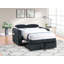 Causeuse convertible en velours côtelé noir Marielle avec ports USB-212893631