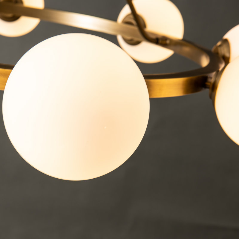 Lustre à roulettes Stetler, H 19,6 po x l 28,7 po x P 28,7 po, Six lumières