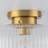 1-Light Transitional Ribbed Glass Flush Mount Ceiling Light with Gold Finish