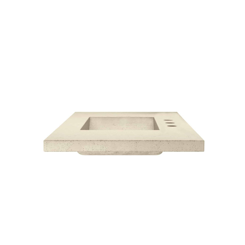 Plateau de meuble-lavabo simple en béton 36,5 po avec lavabo Palomar, Centres de 8 po, Sable