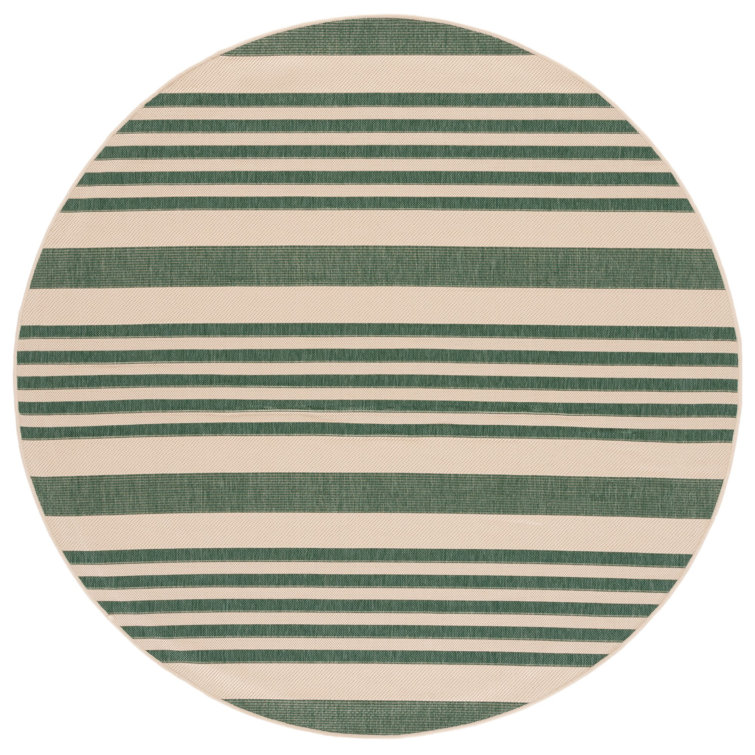 Tapis rayé beige / vert Aiken