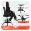 Tabouret de dessinateur pivotant à hauteur ajustable en filet avec repose-pieds et support lombaire