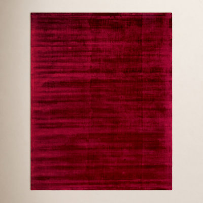Fennel Handmade Viscose Red Rug