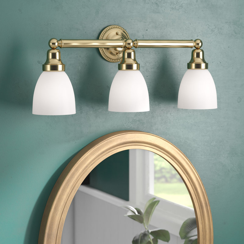 Éclairage de salle de bain à intensité variable 3 lumières Amida, Laiton poli