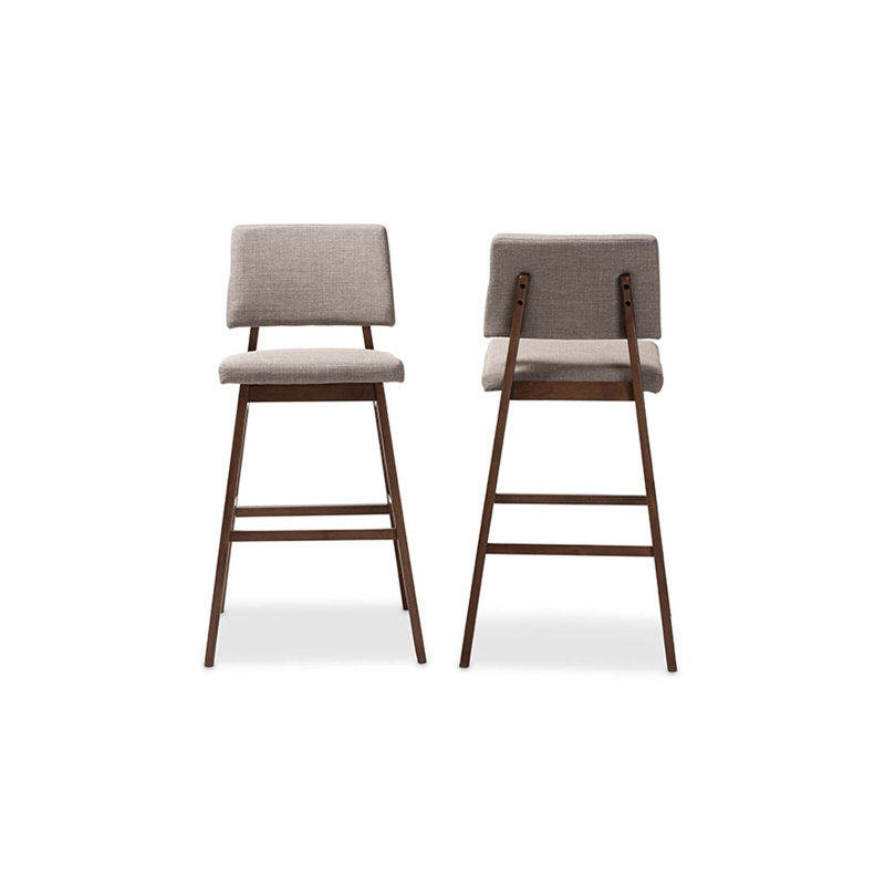 Ensemble de 2 tabourets de bar en bois Goggins Dublin, Gris clair