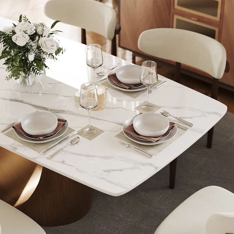 Table de salle à manger , L 78,74 po x l 39,37 po, Blanc mat