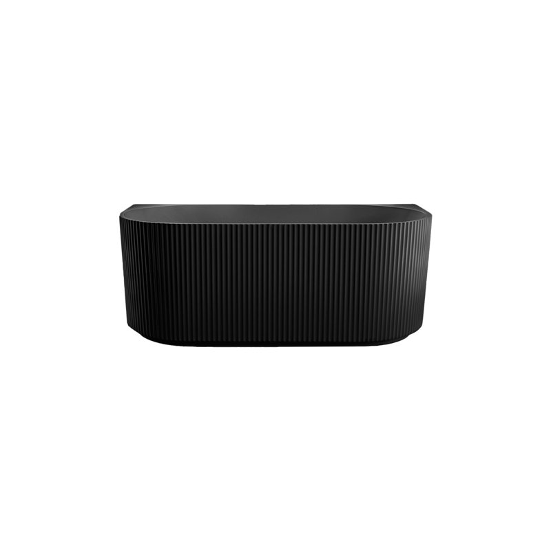 Baignoire autoportante cannelée noire mat 60 po Bellino-60-BK, Noir mat