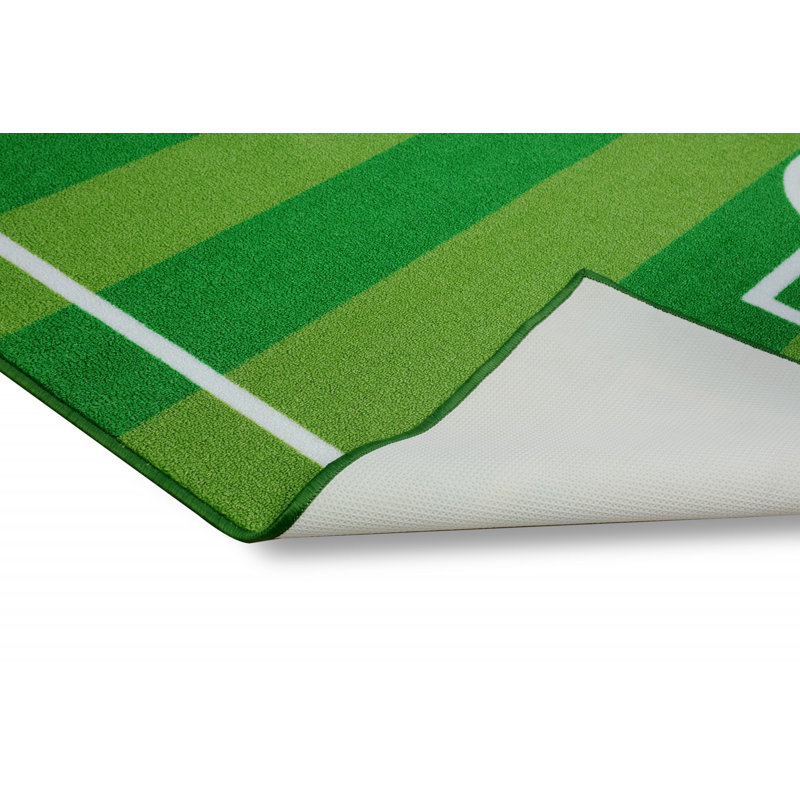 Tapis vert à rayures Brodowsky, Rectangle 3 pi 3 po x 5 pi