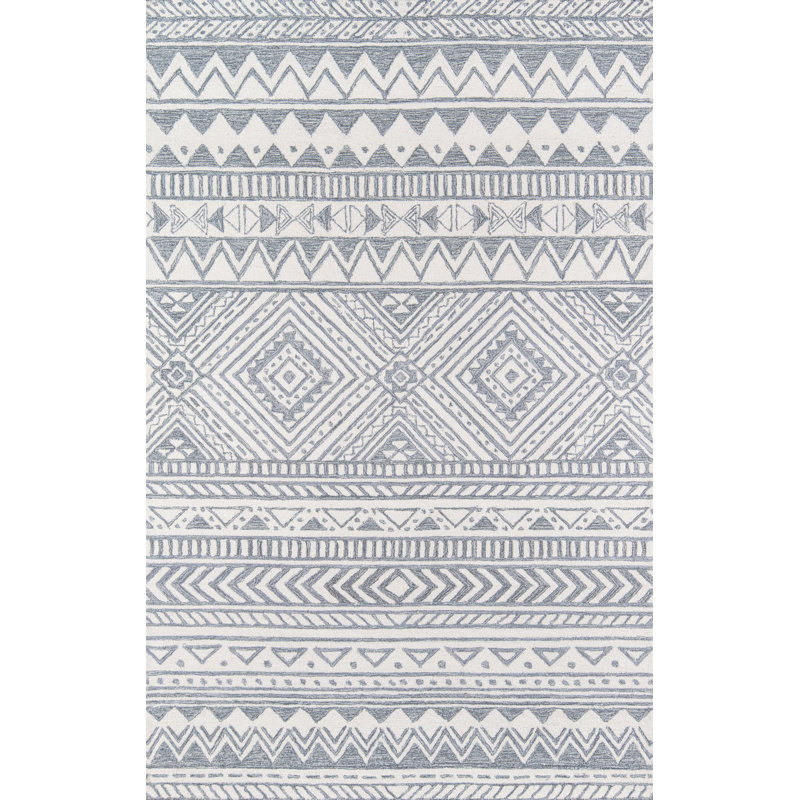Adhley Wool Geometric Indoor Rug, Rectangle 2' X 3'