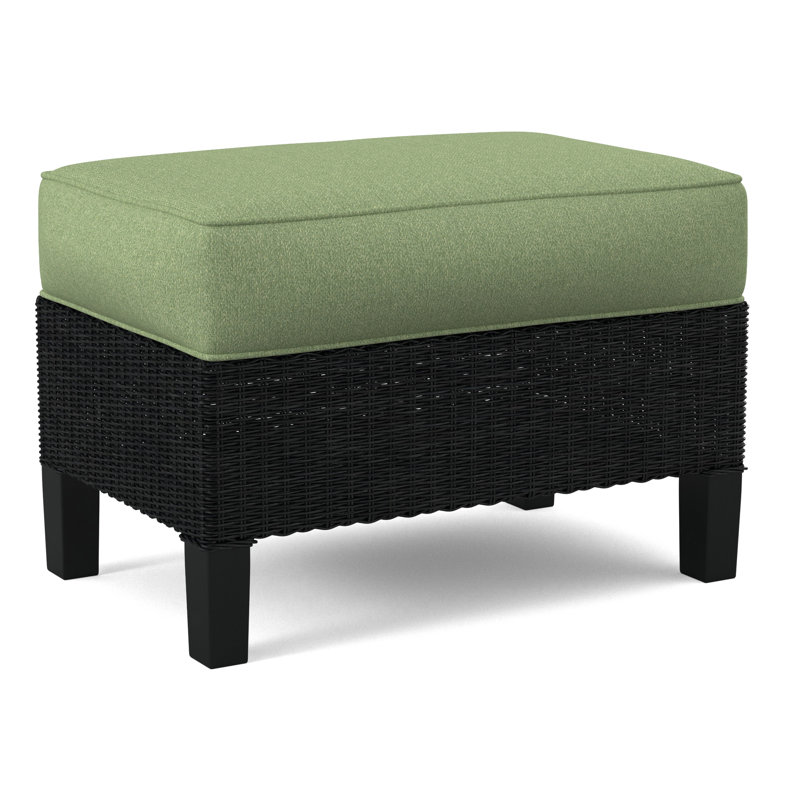Gibraltar Ottoman, Black, White Performance Fabric; 0851-94