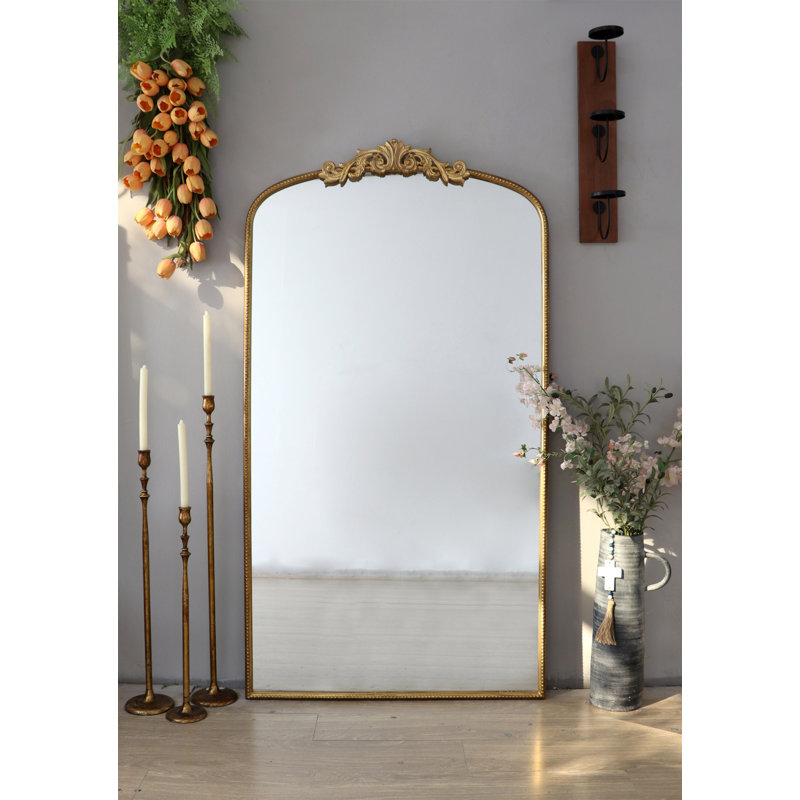 66" X 36" Full Length Mirror, Mirror Hanging Or Leaning Against Wall,Mirror For Living Room, Gold
