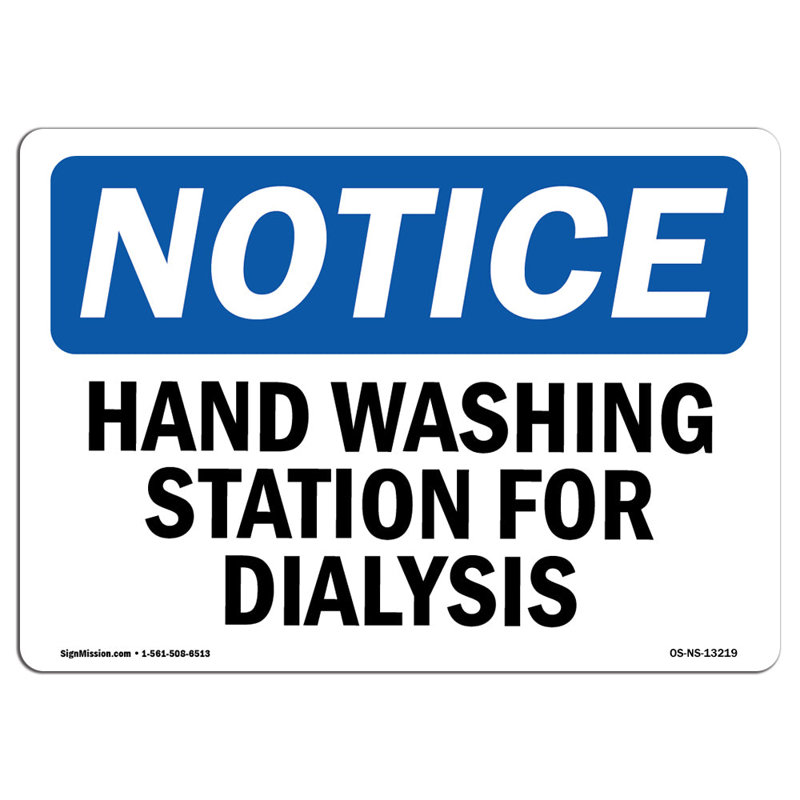 Station de lavage des mains pour panneau en aluminium 12 x 18