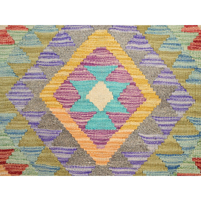 Tapis oriental tissé à la main kilim en laine extra doux 1 pi 10 po x 3 pi 950C284632434691B342CBFD903B3843