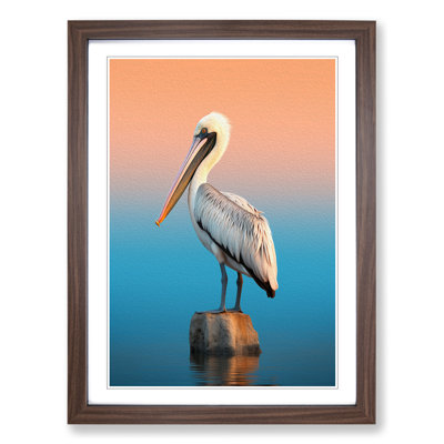 Pelican Minimalism Art - Framed Print