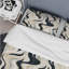 Black and Beige Esoteric Flow I - Ensemble de housse de couette à motif abstrait - Microfibre de polyester-521865604