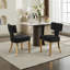 Ensemble de 2 chaises d'appoint rembourrées avec pieds incurvés et chaises de cuisine recouvertes d'acier inoxydable-112487446