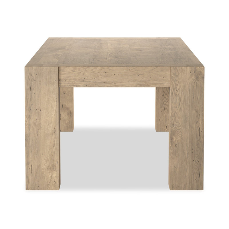 Abaso Dining Table, Whitewash Rustic Wormwood Oak, 30'' H x 108'' W x 43'' D