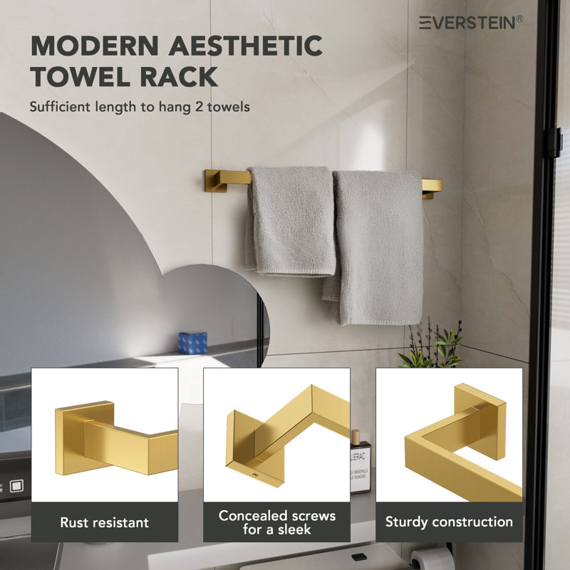 4 - Piece Bathroom Hardware Set, Brushed Gold